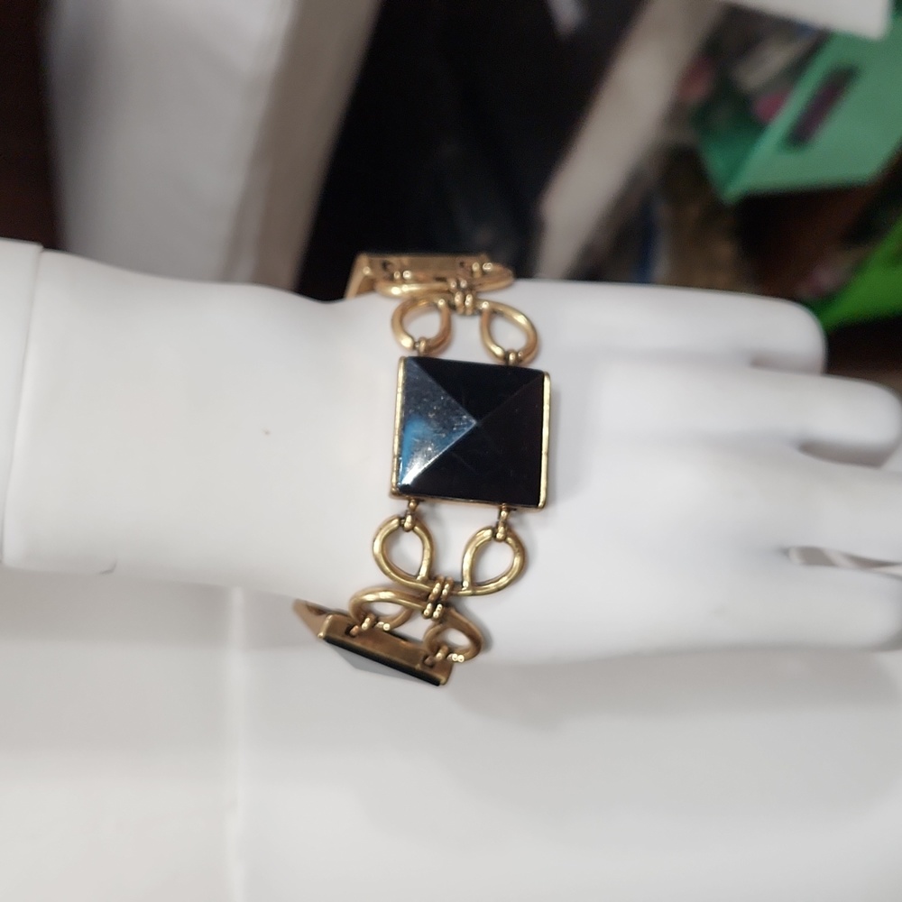 ☀️J.Crew Chunky Black & Pewter Bracelet